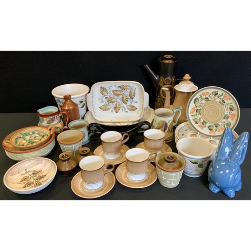 303 - Denby pottery - Glyn Colledge mugs, jugs, Oven to Table ware, part coffee set etc