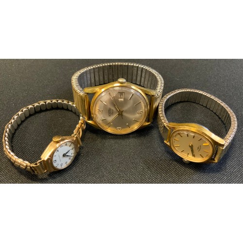 670 - Watches - a gentleman's Roemer Sport wristwatch, mechanical movement, expanding bracelet;  ladys Rot... 