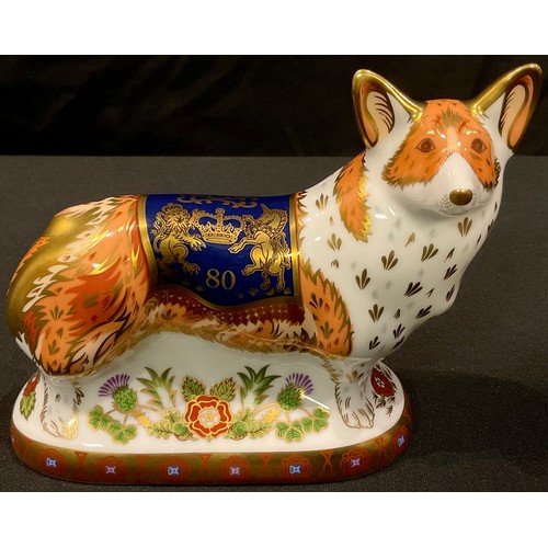 23 - A Royal Crown Derby paperweight, The Royal Windsor Corgi, commissioned by Peter Jones of Wakefield, ... 