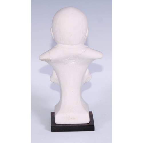 161 - Sir Winston Churchill - a plaster portrait bust, 21cm high; others (3)