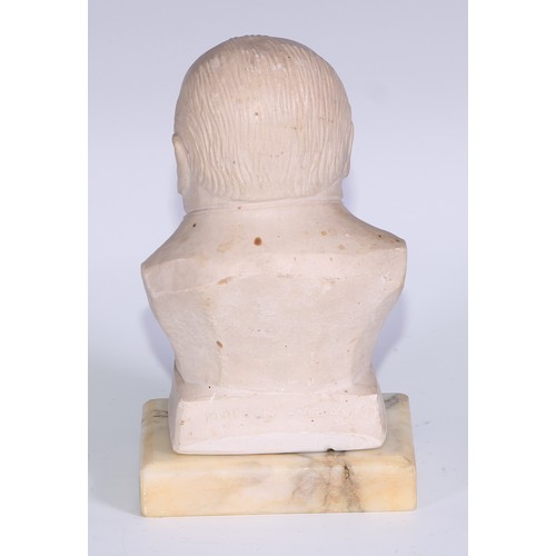 161 - Sir Winston Churchill - a plaster portrait bust, 21cm high; others (3)