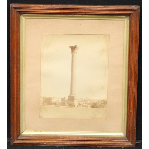 254 - Photography - The Grand Tour - a 19th century sepia photograph, of a Classical column, 25cm x 20cm, ... 