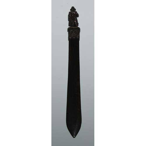 385 - A novelty letter knife, the figural terminal as Napoleon Bonaparte, 20.5cm long