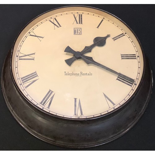 421 - A large Telephone Rentals Limited master wall clock, 73.5cm diameter