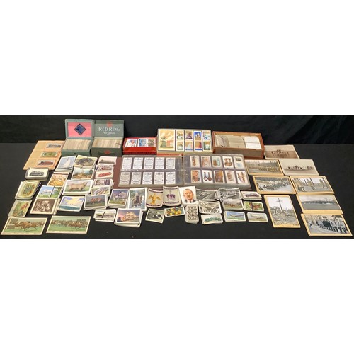 495 - Trade Cards - a collection of Photocrom On Active Service WWI postcards; assorted cigarette cards, s... 