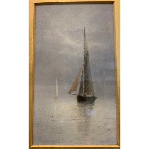 511 - Charles Lodder (late 19th century), a set of five framed as one - Yachts on serene waters, each sign... 