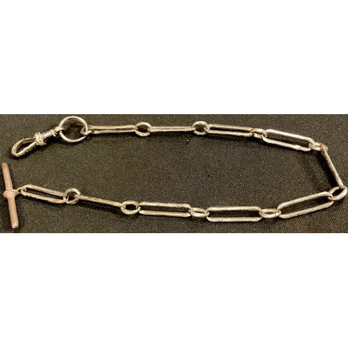 537 - A silver Albert chain, 30.5cm long