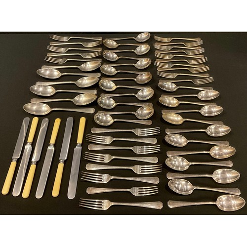 694 - A set of Mappin & Webb silver plated flatware; a Thomas Webb cut glass bowl, boxed; EPNS flatware, t... 