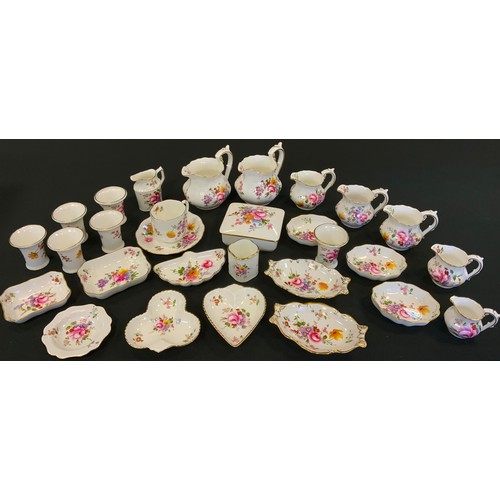 66 - A Royal Crown Derby Posies pattern jugs, vases, trinket dishes, coffee cup, etc