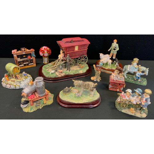 69 - Leonardo Collection tradition gypsy caravan, 28cm wide;  Leonardo models, The Shepherd, Carting Comp... 