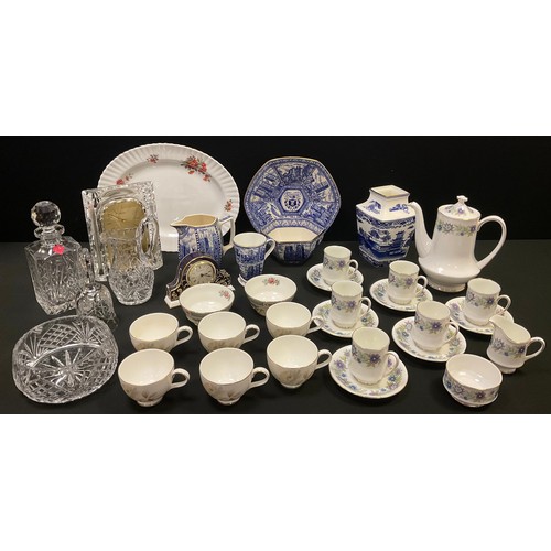 85 - Ceramics & Glass - Paragon Cherwell pattern coffee set, for six;  Royal Doulton Yorkshire Rose cups;... 