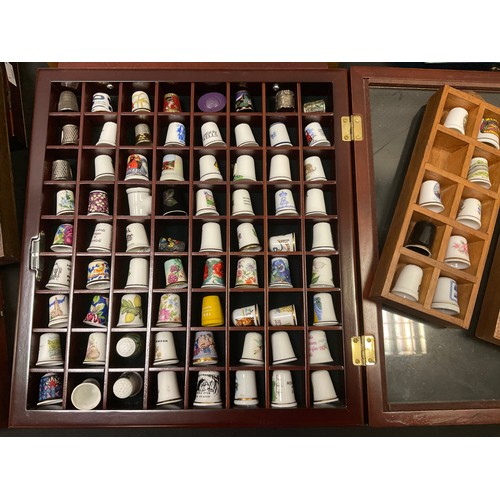 126 - Thimbles-  Locations; Flowers;  Cities, Animals, in cases (approx 300)