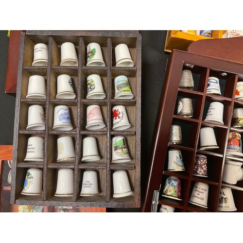 126 - Thimbles-  Locations; Flowers;  Cities, Animals, in cases (approx 300)