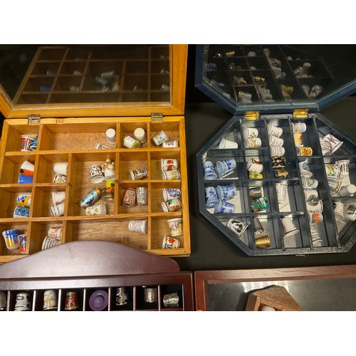 126 - Thimbles-  Locations; Flowers;  Cities, Animals, in cases (approx 300)