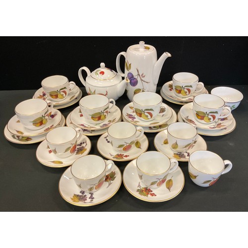 189 - A Royal Worcester Evesham coffee and tea set, for six.