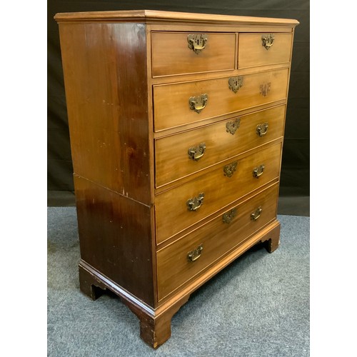 220 - A 19th century mahogany chest, c.1800

of two short and four long cockbeaded drawers, bracket feet

... 