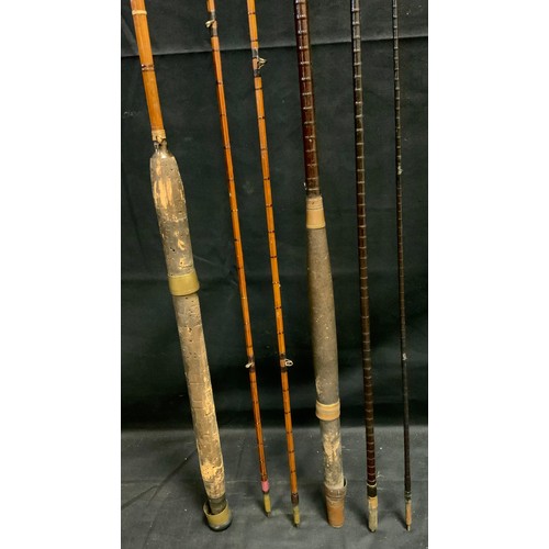 236 - A Wesley Richards bound spilt cane three piece fly fishing rod, approx 9'6