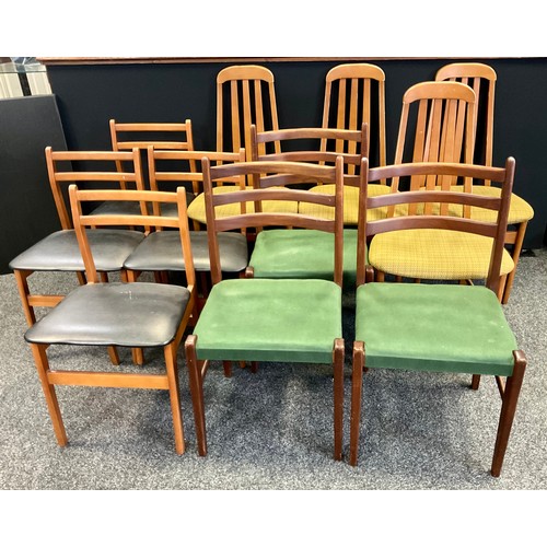 286 - A set of four 1960s G plan style bar back dining chairs, unmarked;  others sets of four and three, A... 