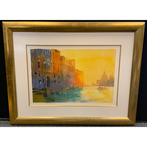 303 - Cecil Rice, after, Morning Shadows, The Grand Canal, silk screen print, limited edition 206/300, 39c... 