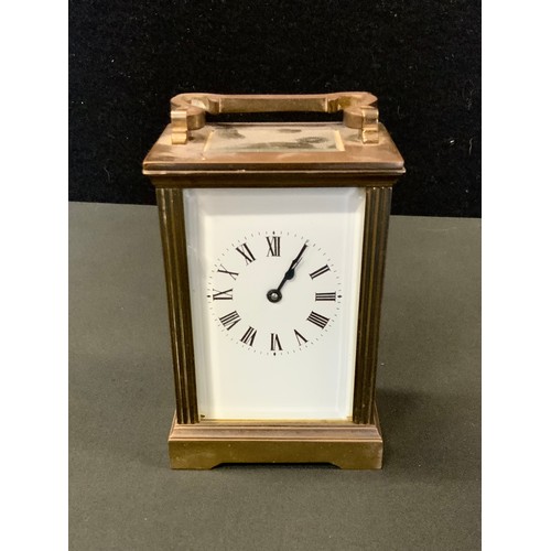 364 - An early 20th century French brass carriage clock, 11.5cm high