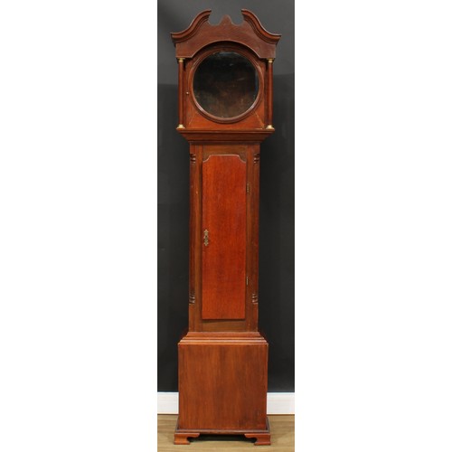 668 - An oak longcase clock case, reputedly made for a Whitehurst, Derbyshire clock, circular face, free s... 