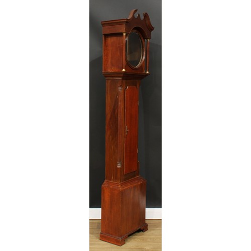 668 - An oak longcase clock case, reputedly made for a Whitehurst, Derbyshire clock, circular face, free s... 