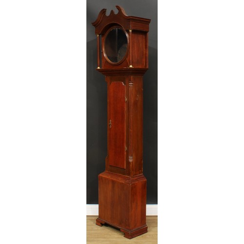 668 - An oak longcase clock case, reputedly made for a Whitehurst, Derbyshire clock, circular face, free s... 