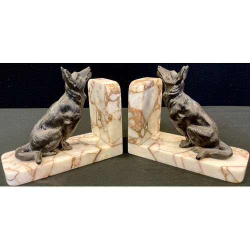 70 - Art Deco French bookends, Terrier, Woodpecker (4)