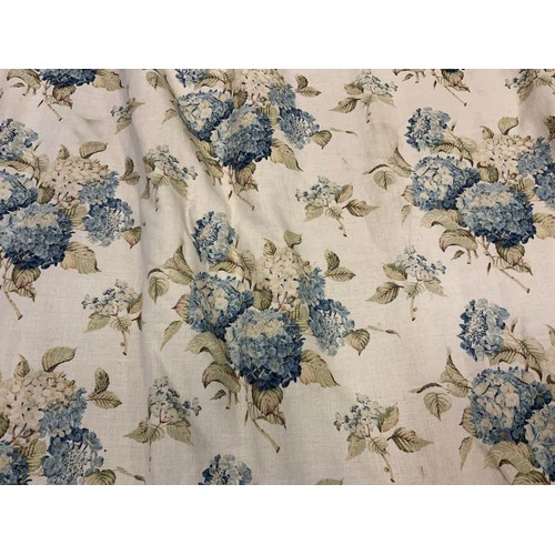 97A - A large pair of Floral Linen Union curtains, Cotterstock, 230cm long x 268cm wide.