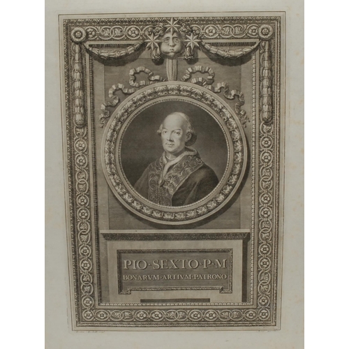 3340 - Roman Grand Tour - two portraits of Pope Pius VI, bust-length, in profile, in the Neoclassical withi... 