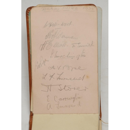 3284 - Autographs, Miscellaneous, a partially-filled 1930s album, including Derbyshire and Northamptonshire... 