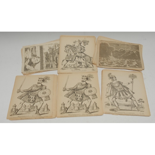 3295 - Ephemera - a collection of loose Victorian juvenile historical, didactic, and theatrical portrait sc... 