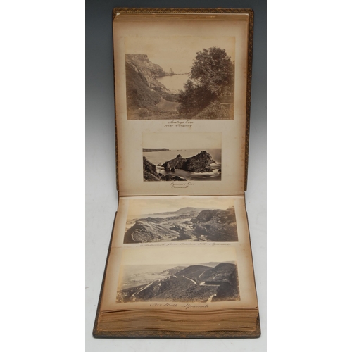 3363 - Photography - a Victorian photograph album, illustrated with approx. 110 b/w and sepia photographs a... 