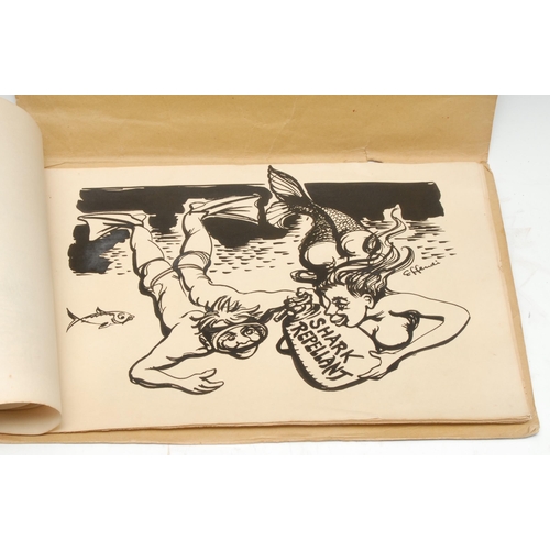 3314 - Postcard Artwork - a folio of cartoons, caricatures and specimen drawings, by D N Fergusson of Port ... 