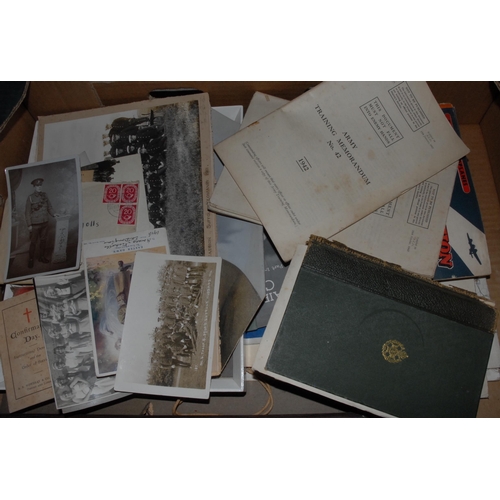 3289 - British Army and RAF militaria and ephemera, including photographs, postcards, training memorandum, ... 