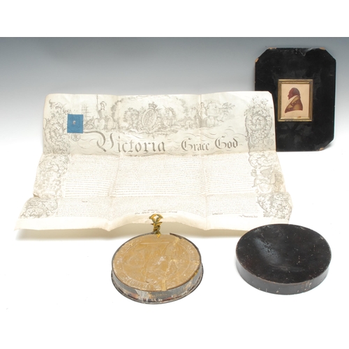 3281 - An early Victorian vellum grand of naturalisation, Amelia Susa Maria, widow of Edward Maas of The Ha... 