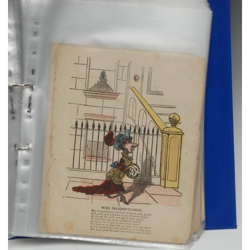 3272 - A collection of approx. 67 early-mid Victorian comic Valentines, c. 1830-1870, various publishers an... 