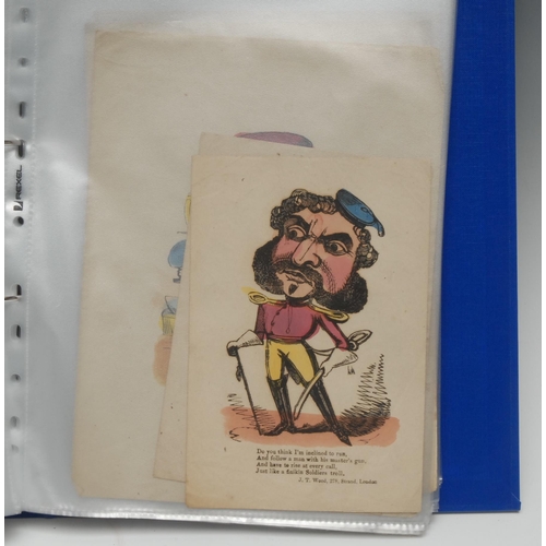 3272 - A collection of approx. 67 early-mid Victorian comic Valentines, c. 1830-1870, various publishers an... 
