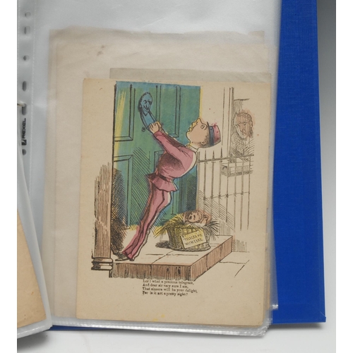 3272 - A collection of approx. 67 early-mid Victorian comic Valentines, c. 1830-1870, various publishers an... 