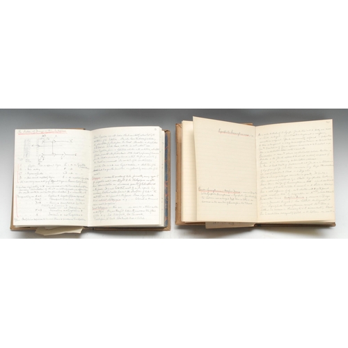 3330 - Veterinary Science - two manuscript academic notebooks of J.S. Steward, Gwynne House, Hereford, as a... 