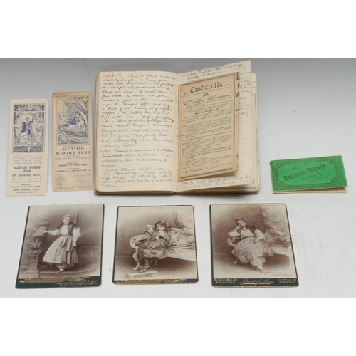 3323 - The Theatre - a late Victorian manuscript diary, dated and inscribed in MS. from 19th July 1897 to 2... 