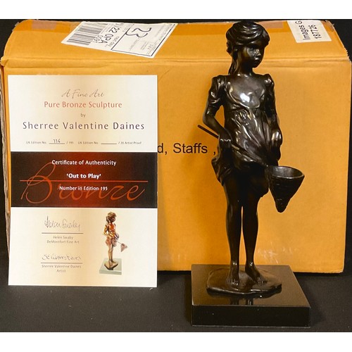 80 - Sheree Valentine Danes, a dark patinated bronze sculpture, Out To Play, limited edition 116/195, 26c... 