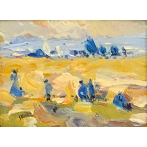 92 - Anthony Skyse (contemporary)
Impressionist Coastal View
inscribed to verso, oil on board, 8cm x 11cm