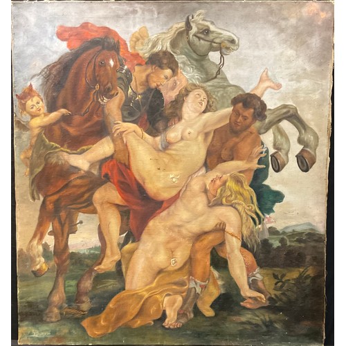 94 - Rubens, after, Daughters of Leucippus, oil on canvas, 109cm x 100cm