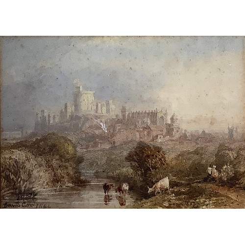 96 - David Cox Junior (1809-1885) 
Windsor Castle
signed, dated 1866, watercolour, 12.5cm x 17.5cm