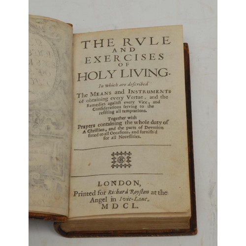 3241 - Theology & Divinity - Taylor (Jeremy, D.D.), The Rule and Exercises of Holy Living, first edition, L... 