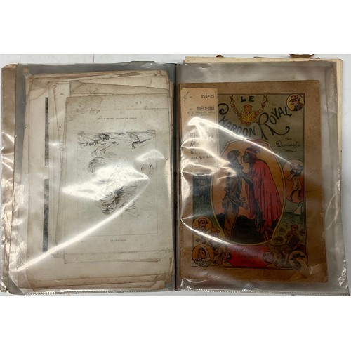 3328 - Two Victorian scrap books, the largest of which has linen pages, each typically illustrated with mix... 