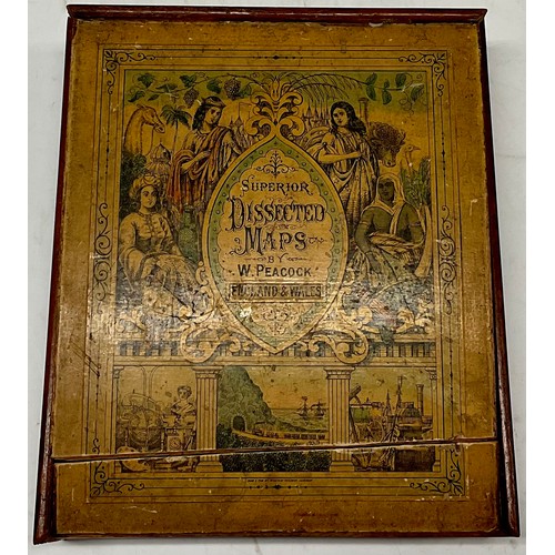 3353 - Victorian Children's Didactic Cartographic Jigsaw, 'Superior Dissected Maps by W. Peacock, England &... 