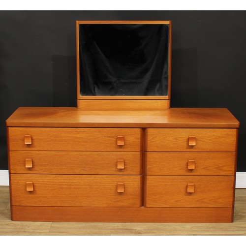 107 - A pair of retro mid-20th century Stag Cantata bedside cabinets, 49cm high, 56cm wide, 43.5cm deep; a... 