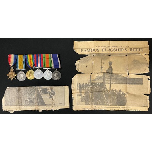 3006 - WW1 & WW2 British Royal Navy Medal group comprising of: 1914-15 Star, War Medal and Victory Medal, W... 